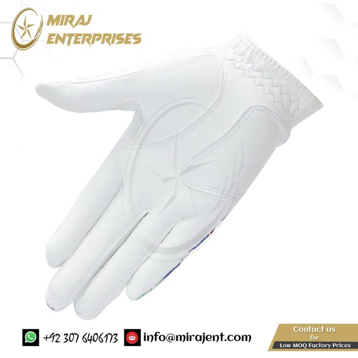 Customized Print Sheepskin Golf Gloves women Left and Right Hand Soft Leather Sheepskin Breathable Phantom color (4)
