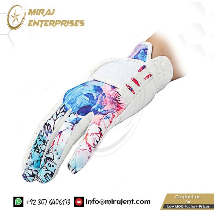 Ladies Golf Gloves Manufacturer Women Sheepskin A Pair Left And Right Breathable Colorful Palm (5)