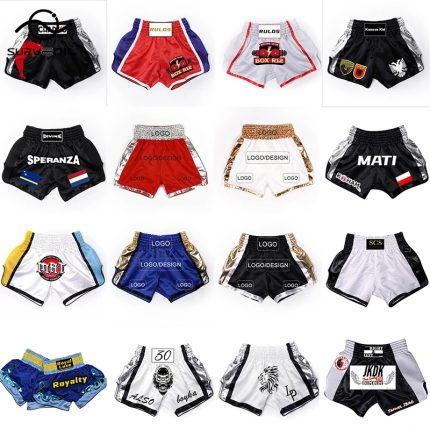 Personalised Kickboxing Shorts Custom MMA Muay Thai Shorts with Your Design or Brand Logo Kickboxing Pants for Adults Kids Sanda Fight Boxing Trunks Men Women (2)