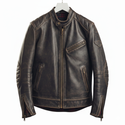 Leather Cafe Racer Jacket
