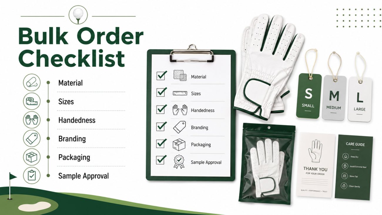 Buyer checklist to choose a golf glove manufacturer based on quality, MOQ, pricing, capacity and delivery
